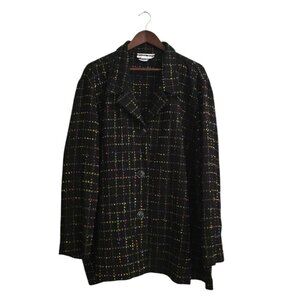 Dana Kay Vintage Rainbow Plaid Single Breasted Blazer Sz 34W
